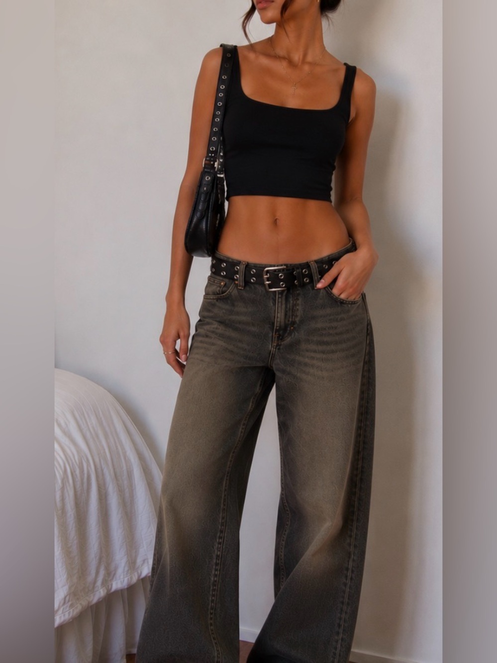 Missguided Black Scoop Square Crop Top